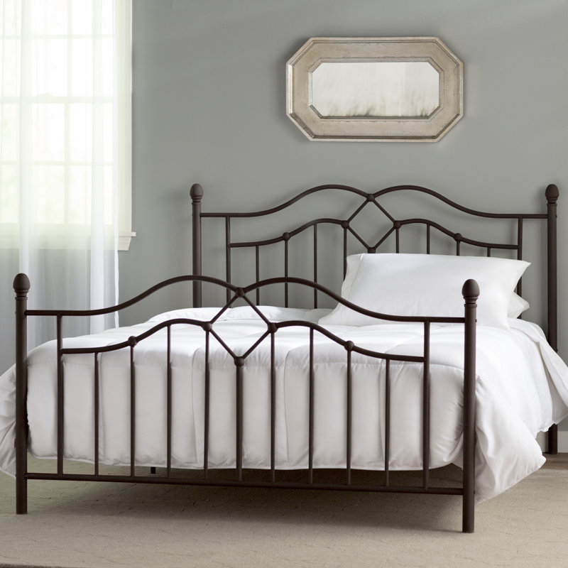 Caprisha Metal Platform Bed, King, Brushed Bronze
