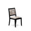 L'ensemble de salle à manger 3 pièces comprend une table de cuisine ronde avec plateau de table noir brossé et 2 chaises empilables en tissu de polyester, noir brossé-143197796