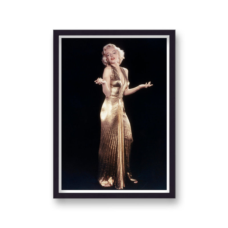 Marilyn Monroe Publicity Shot Long Glamourous Gold Gown - Single Picture Frame Print