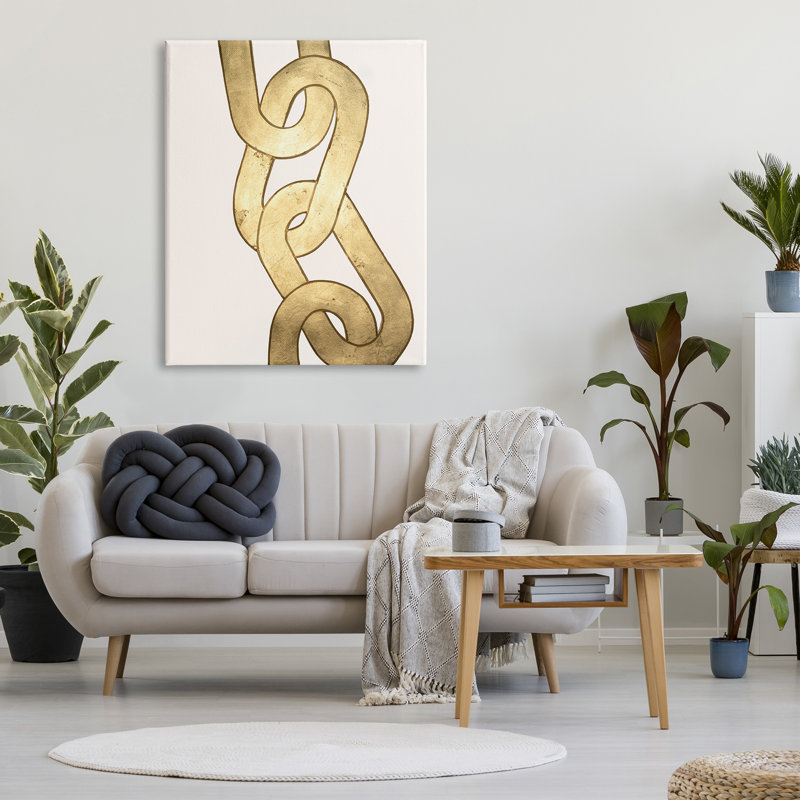 Chaînes modernes sur maillons, impression sur toile, H 48 po x l 36 po x P 1,5 po
