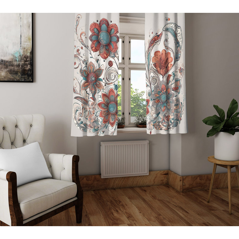 Paire de rideaux semi-transparents en polyester Celie, L 56 po x L 78 po