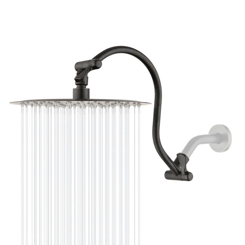 10" High Pressure Rain Shower Head With 12'' Extension Arm, Oil Rubbed Bronze