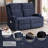 Modern Chenille Manual Reclining Loveseat With Cup Holders & Storage Armrests, Adjustable Backrest, Compact Design For Living Room-Blue-1522885264