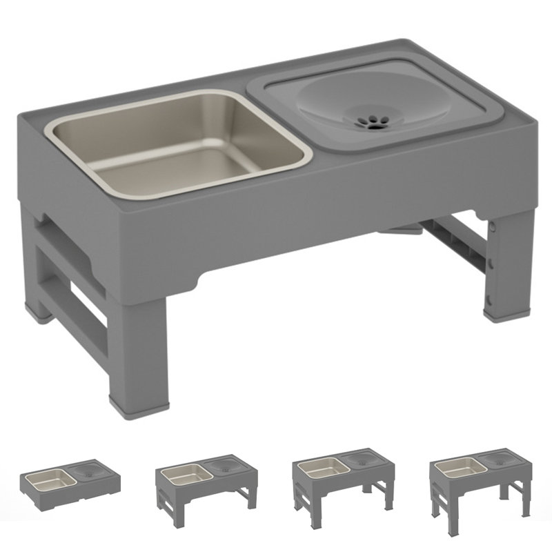 Erin Elevated Feeder, Grey