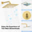 Système de douche thermostatique à pluie, douchette double 12 po avec douchette à main-93931715