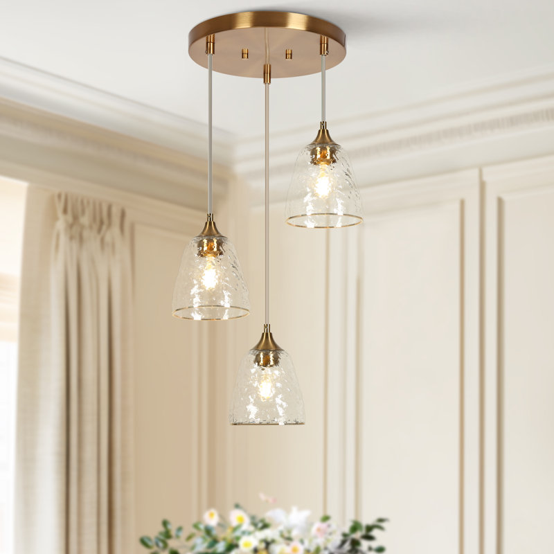 Amedeo 3 - Light Cluster Cone Gold Dining Room Pendant ETL Certified