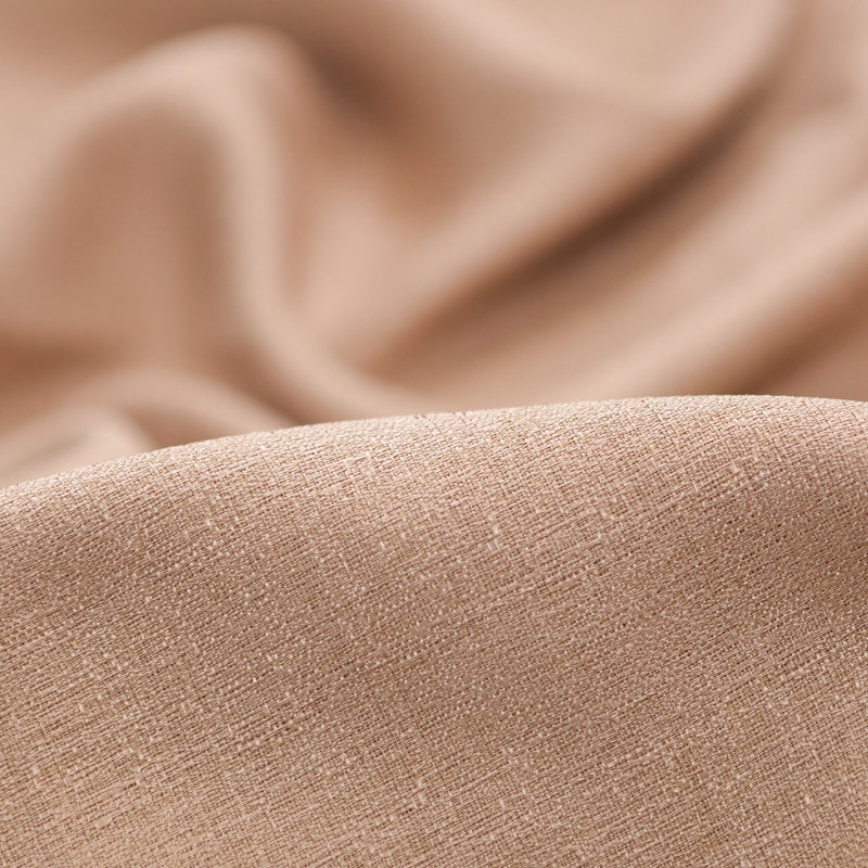Moller Flax Textured Solid Semi-Sheer Rod Pocket Curtain Panels, 52"W x 84"L, Beige
