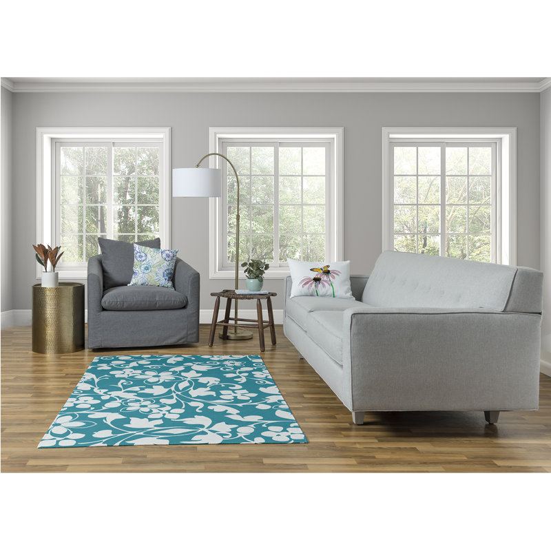 Chenille Floral Indoor Rug, Rectangle 4' x 6'