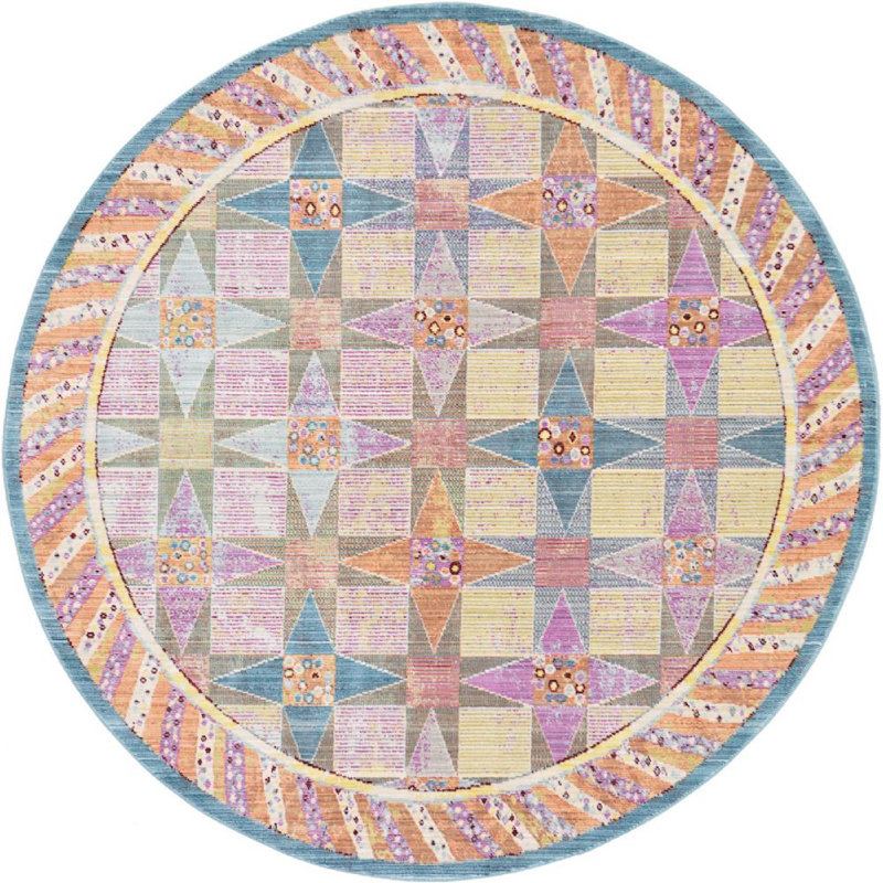 Tapis beige Donminique, Rond 6 pi