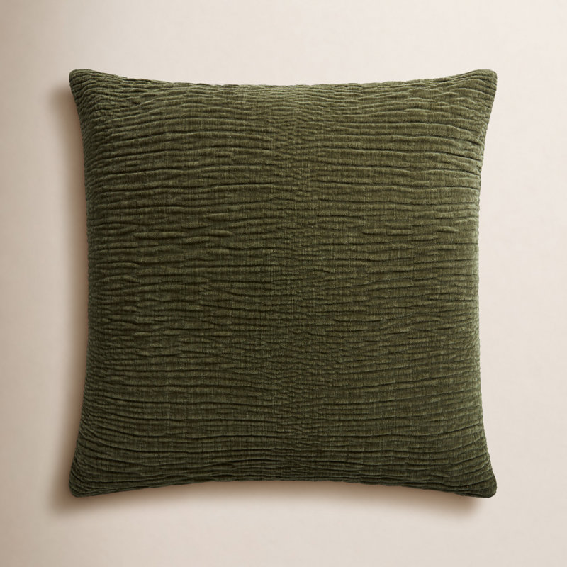 Housse de coussin rectangulaire Edan, Olive, Polyester/ Bourre en polyester, 22 po x 22 po