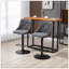 Ensemble de 2 tabourets de bar à hauteur de comptoir, tabourets pivotants réglables en hauteur avec repose-pieds et dossier capitonné, chaises de bar en tissu de lin, gris foncé