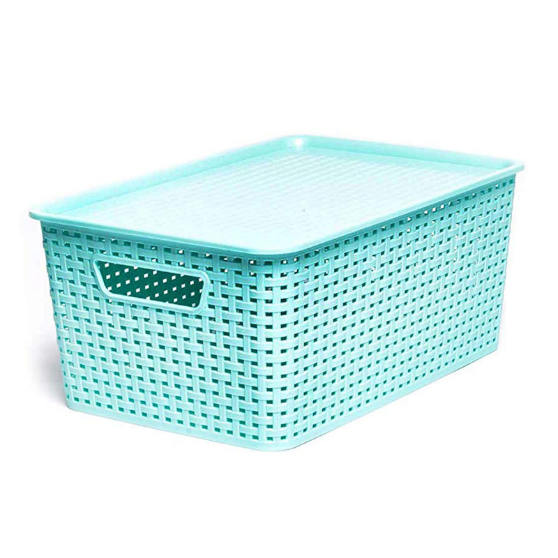 Ensemble de paniers en plastique tissé
