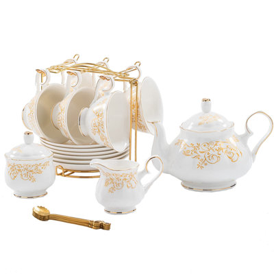 DNGJU 30oz. Floral Teapot Set