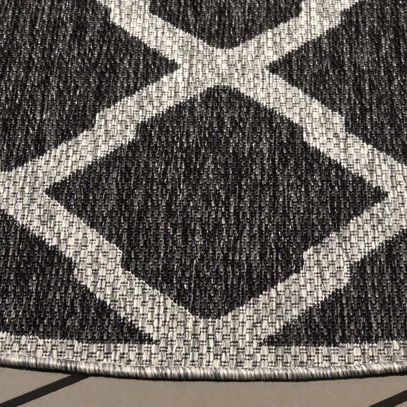 Tapis d'intérieur / extérieur à motif géométrique Taleek Performance, Rond 6 pi 7 po