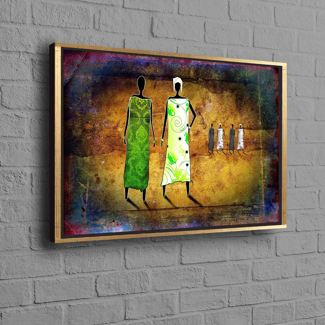 Abstract African People Canvas Art Featuring Ethnic Women - Artwork for Wall Decor and Other Shades