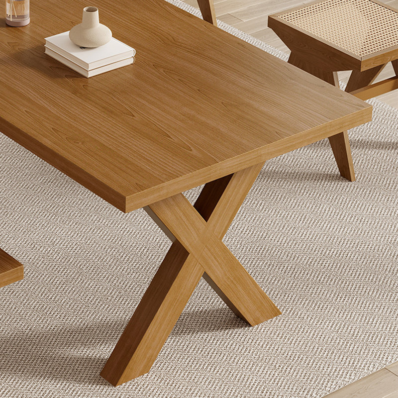 Brown Rectangular Solid wood Butterfly Leaf Dining Table, 29.53"H x 70.87"L x 31.5"W