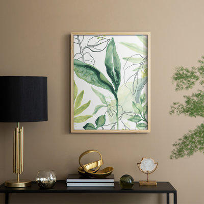 «Tropical Palm Chorus IV», reproduction encadrée - bois massif