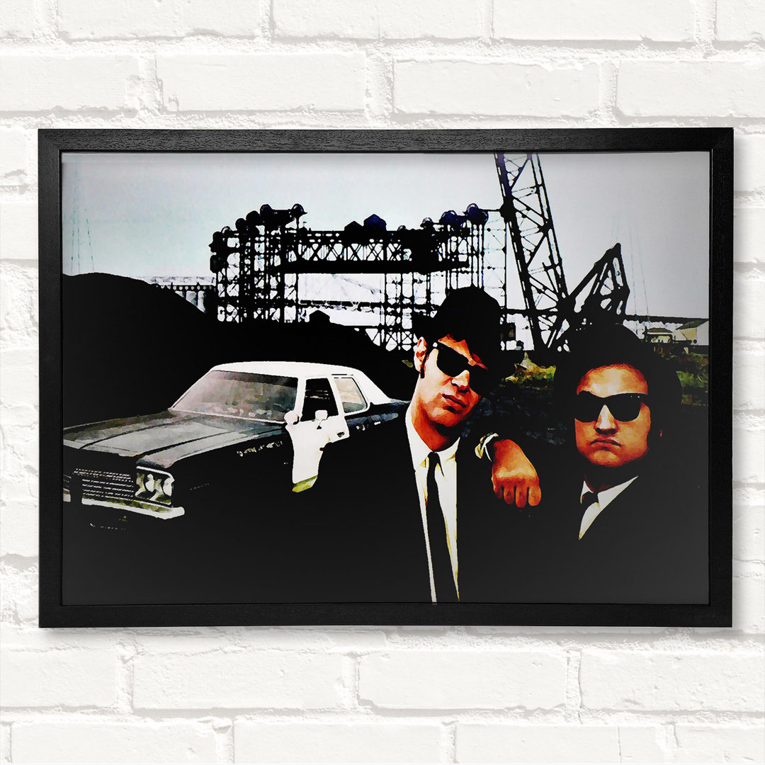 The Blues Brothers Police Car - Closed Corner Frame Kunstdrucke auf Holz