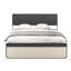 Lit plateforme double / grand tapissier avec tête de lit et 2 tiroirs de rangement gris-1704784473