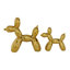 Finition dorée brillante sur les sculptures de chien en ballon de céramique, ensemble de 2:7 po, 9 po