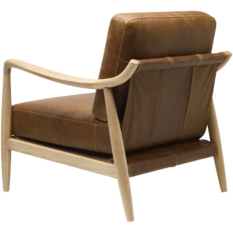Becki Owens x Surya Gaviota Accent Chair, Brown Leather