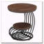Table d'appoint ronde vintage à 2 niveaux-177030504