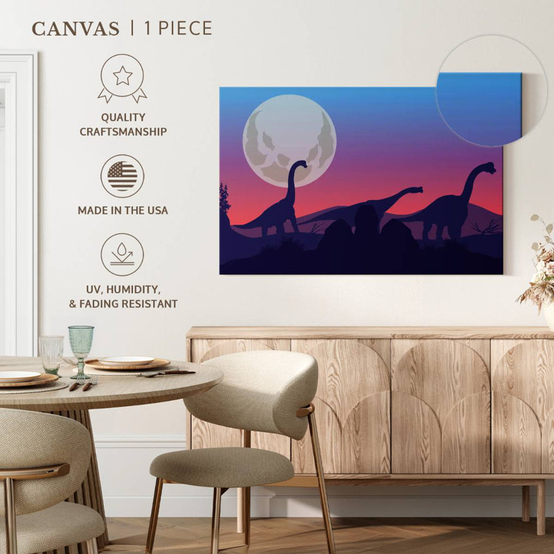 Dinosaurs Silhouettes, 30" H x 45" W