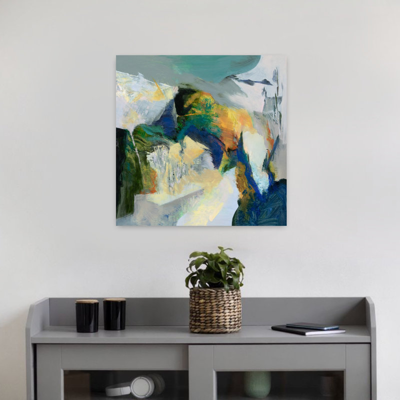 Iceberg, art contemporain abstrait, H 18 po x l 18 po