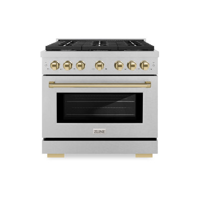 ZLINE Autograph 36" Paramount Dual Fuel DuraSnow® Range w/ White & Black Accents (SDRSZ-WM-36-MB)