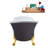 55" Streamline Clawfoot Soaking Acrylic Bathtub With Drain, Clawfeet, and Bamboo Tray-90730277-76223131