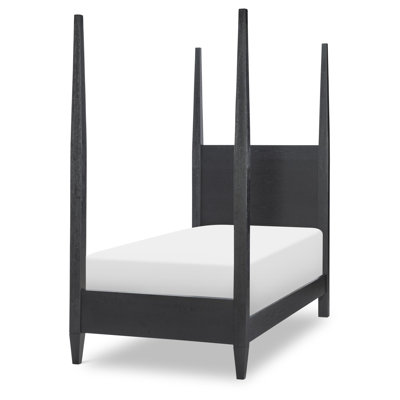 Today's Traditions Twin Poster Bed By Trisha Yearwood Home - Shaker/Farmhouse Style, Hickory/Blacksmith Finish, Oiled Bronze Hardware