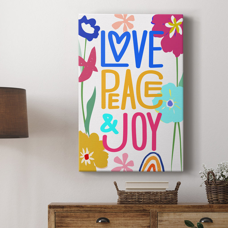 Pop Love Peace Joy - galerie sur mesure, H 48 po x l 32 po