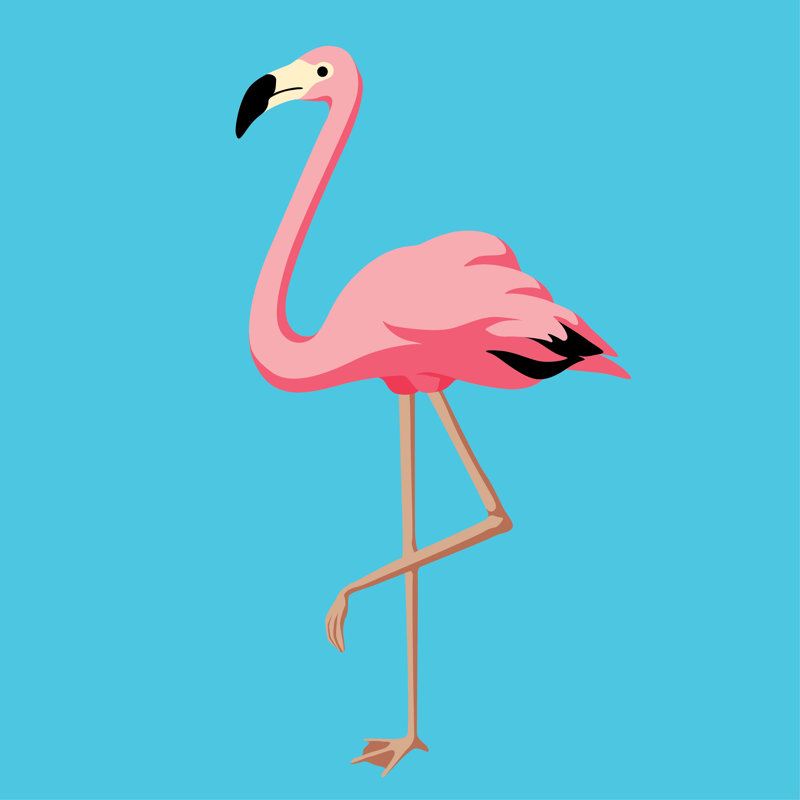 Flamingo by Saemilee - No Frame Art Prints on Canvas, 91cm H x 91cm W