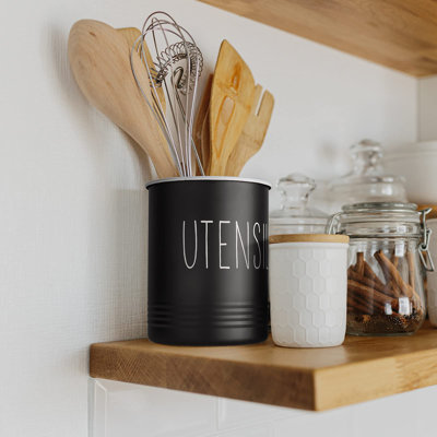 Kitchen Utensil Holder, 6.7" Utensil Holder For Kitchen Counter, Cooking Utensil Crock