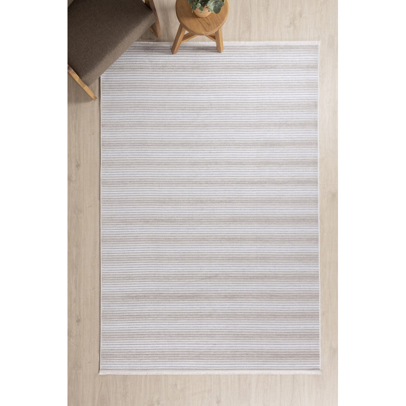 Ramere Geometric and Striped Cotton Indoor / Outdoor Area Rug, Rectangle 2'7.5" x 4'11.1"