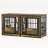 Large Furniture Style Pet Crate With Adjustable Divider, 360 Degree Rotatable Feeder And 4 Stainless Steel Bowls-1886760538-1886331698