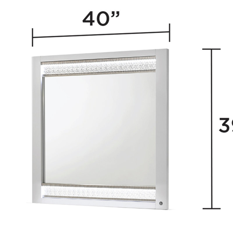 Miroir Glam de style moderne en bois blanc