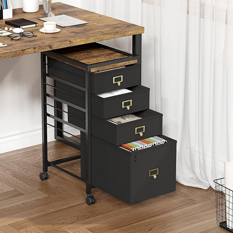 30cm Wide 4 -Drawer Mobile File Cabinet