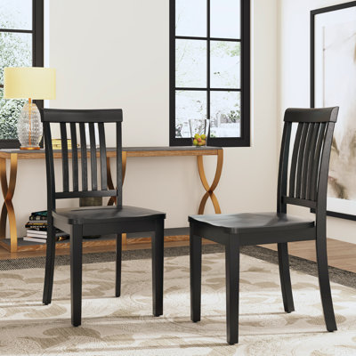 Tanvier Slatted Back Dining Chair Solid Wood Side Chair