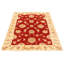 Tapis décoratif en laine de conception unique rouge/beige 5 pi 7 po x 8 pi 6 po noué à la main New Age