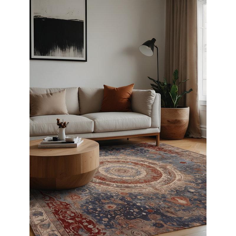 Machine Washable Gray Area Rug, Square 4'