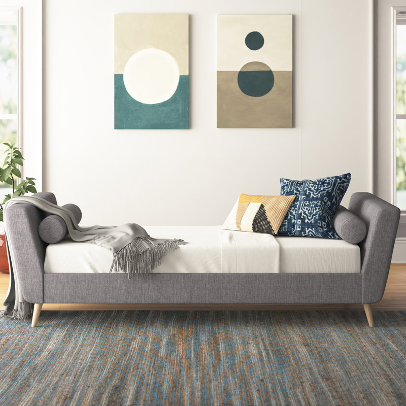 Lit de jour simple Forkey, Lin gris
