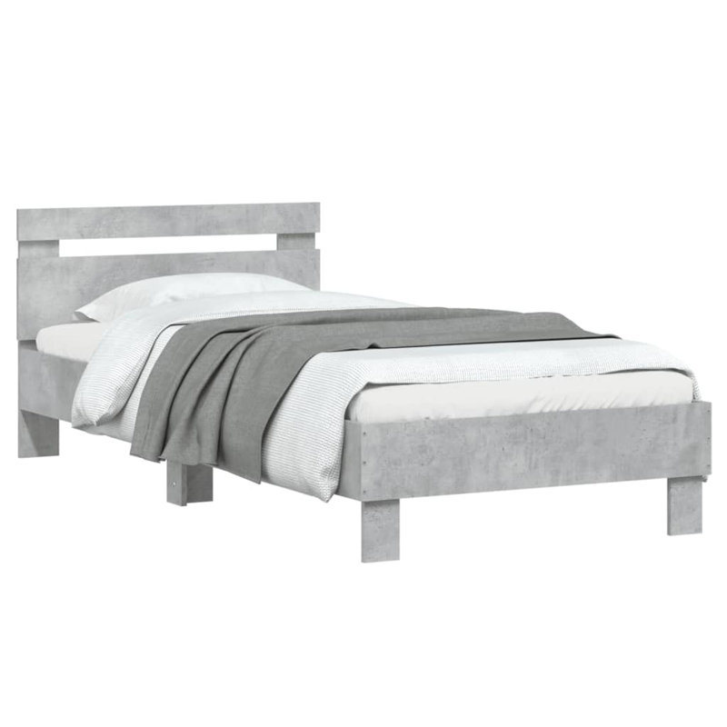Hombach Bed Frame, European Single (90 x 200 cm), Concrete Grey
