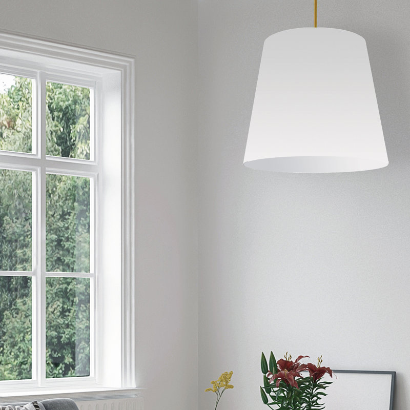 Luminaire suspendu cylindrique surdimensionné cylindrique 1 lumière, H 26 po x l 26 po x P 26 po, Blanc