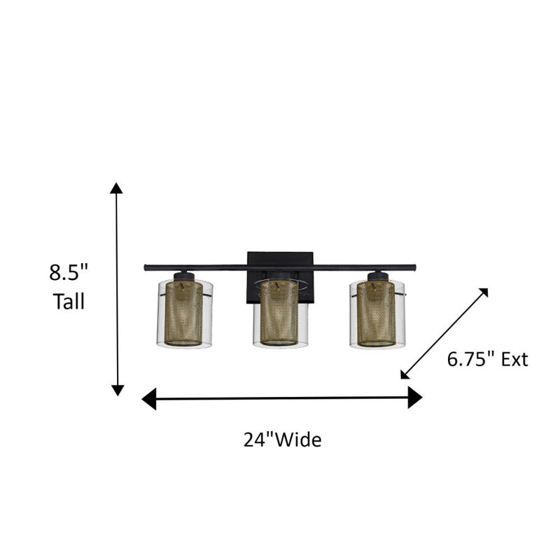 Éclairage pour meuble-lavabo à intensité variable Aimme, 3, Transparent / or