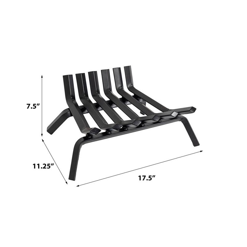 Country Living Steel Fireplace Log Grate, 7.50" H x 17.50" W x 11.25" D