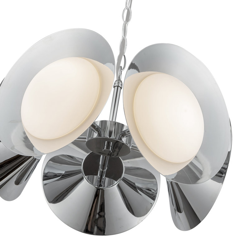 Cleo 5 - Light LED Chandelier, Silver, Chrome