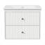 Meuble-lavabo flottant moderne 24 po avec lavabo intégré en céramique, tiroirs spacieux et panneau de fibres à densité moyenne durable, blanc