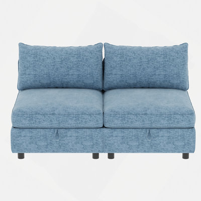 Love Seat Couches, 2 Seater Loveseat Mid Century Modern Sofa Couch With Storage For Small Spaces, Living Room, Dorm, Bedroom