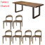 Japanese solid wood rectangular dining table set